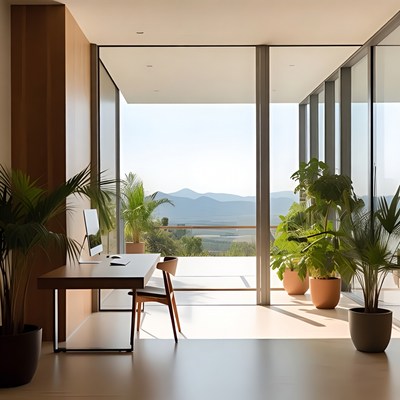 Modern Office with Mountain View