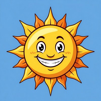Smiling Cartoon Sun