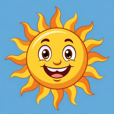 Smiling Cartoon Sun