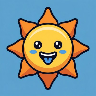Cute Smiling Sun Illustration