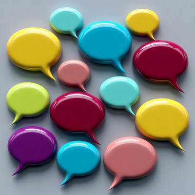 Colorful 3D Speech Bubbles