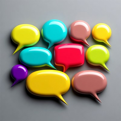 Colorful 3D Speech Bubbles