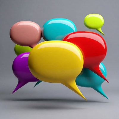 Colorful 3D Speech Bubbles Cluster