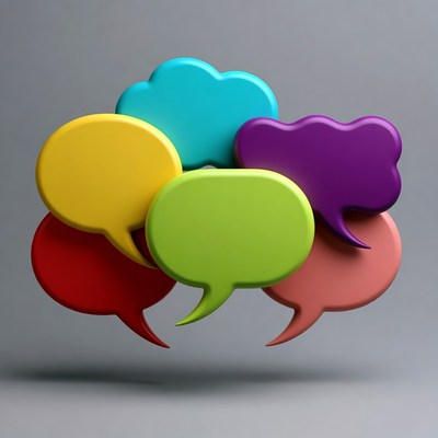 Colorful 3D Speech Bubbles Group