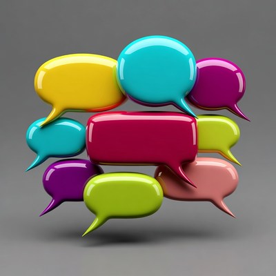 Colorful 3D Speech Bubbles Stack