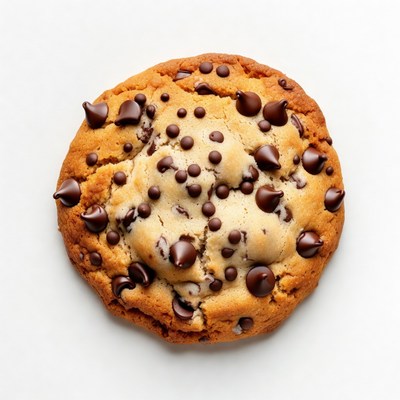 Chocolate Chip Cookie on White Background