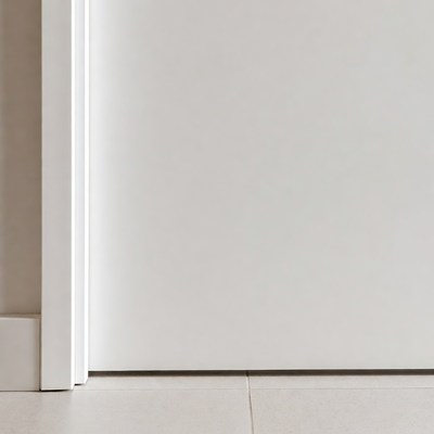 White Door Frame on Tile Floor
