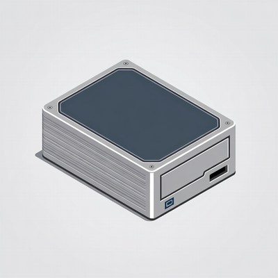 Silver external hard drive illustration