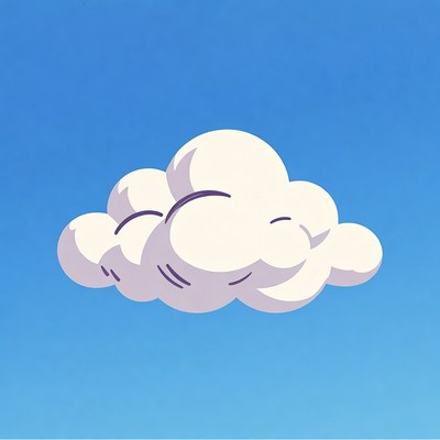 Fluffy white cloud on blue sky