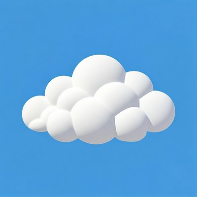 Fluffy white cloud on blue sky
