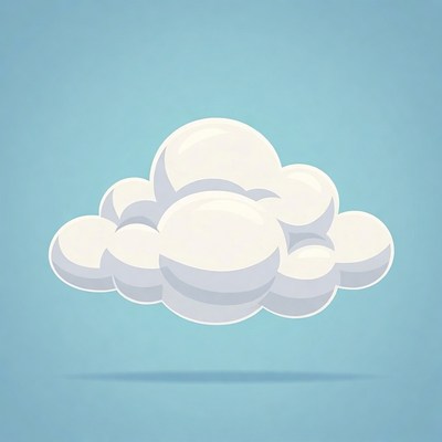 Fluffy white cloud illustration