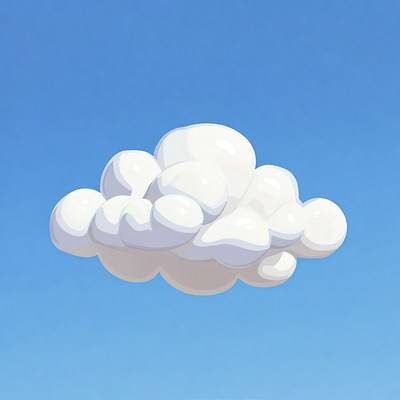 Fluffy white cloud on blue sky