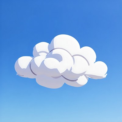 Fluffy white cloud in blue sky