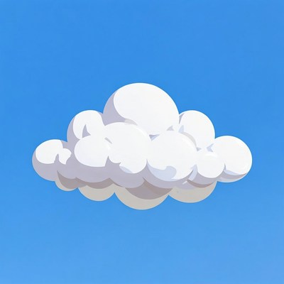 Fluffy white cloud on blue sky
