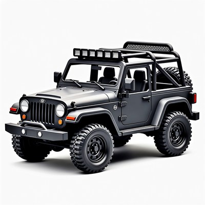 Black Jeep Wrangler with Roof Rack