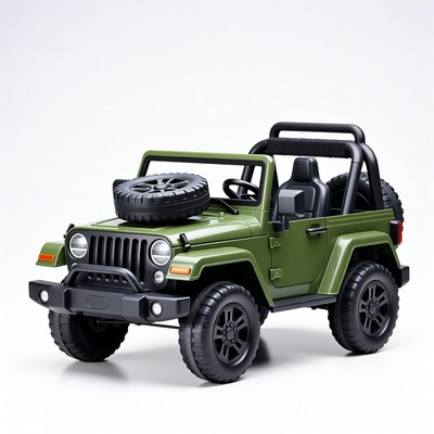 Green Jeep Wrangler toy car
