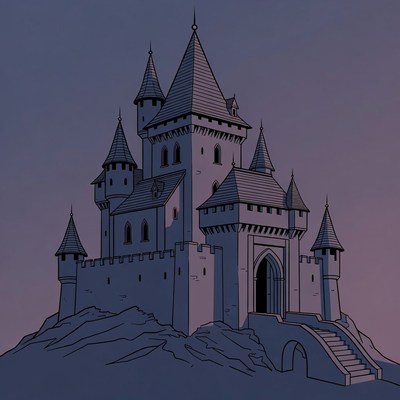 Majestic Medieval Castle Illustration
