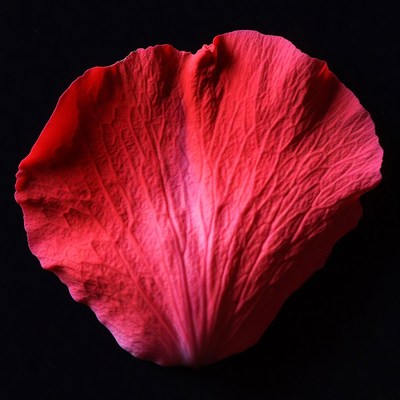 Red Rose Petal on Black