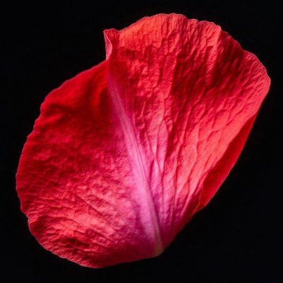 Red Rose Petal on Black