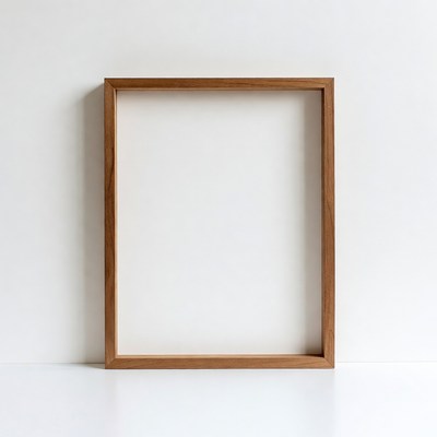 Wooden Frame on White Background
