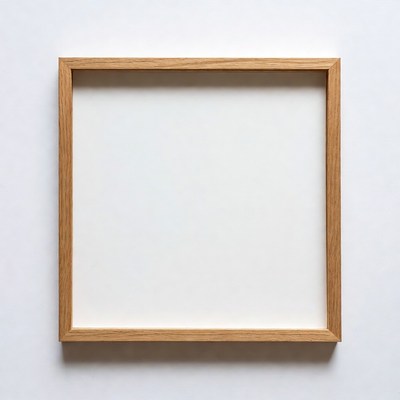 Oak Wood Frame Empty White Picture