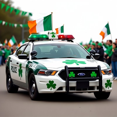 St. Patrick's Day Police Car Parade
