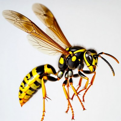 Yellow Jacket Wasp Flying
