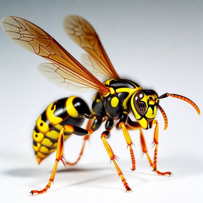 Yellow Jacket Wasp Flying
