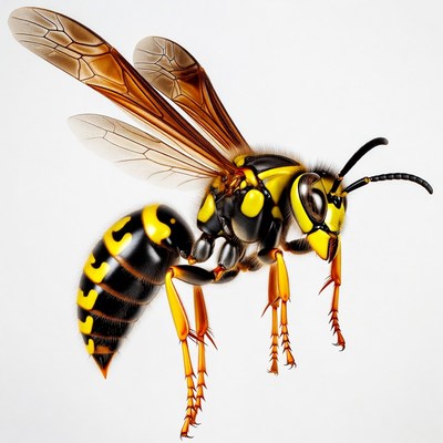 Yellow Jacket Wasp Flying