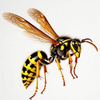 Yellow Jacket Wasp Flying