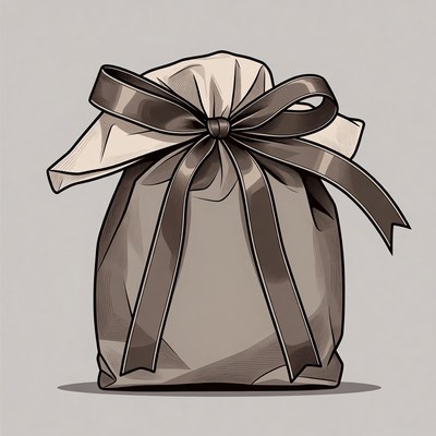 Gift Bag with Brown Ribbon