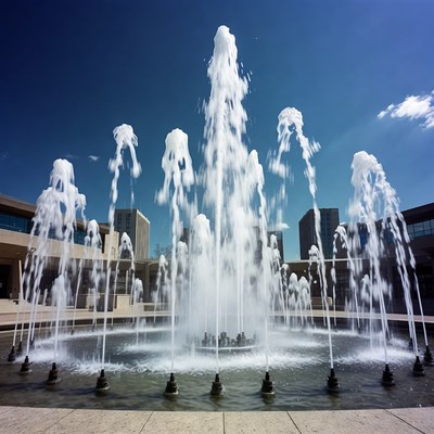 Large Fountain with Multiple Water Jets