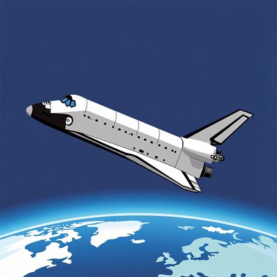 Space Shuttle Orbiting Earth