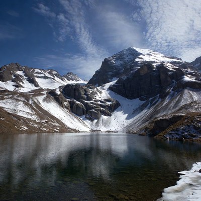 Snowy Mountain Lake Landscape