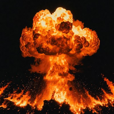 Massive Nuclear Explosion Mushroom Cloud