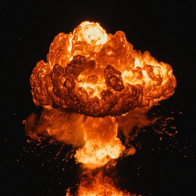 Massive Nuclear Mushroom Cloud Explosion