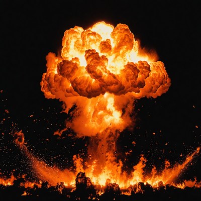 Massive Nuclear Mushroom Cloud Explosion