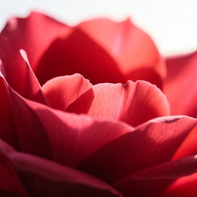 Closeup Red Rose Bloom