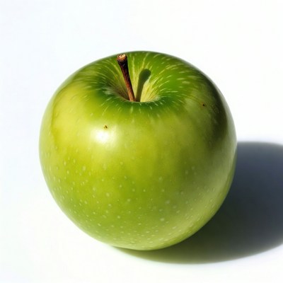 Green apple with stem
