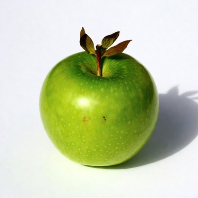Green apple with stem