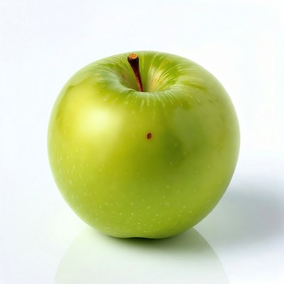 Green apple on white background