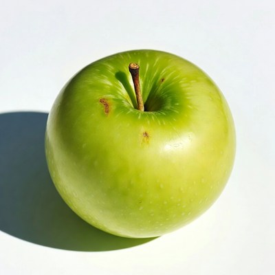 Green apple with stem