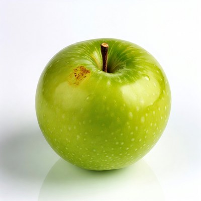 Green apple on white background