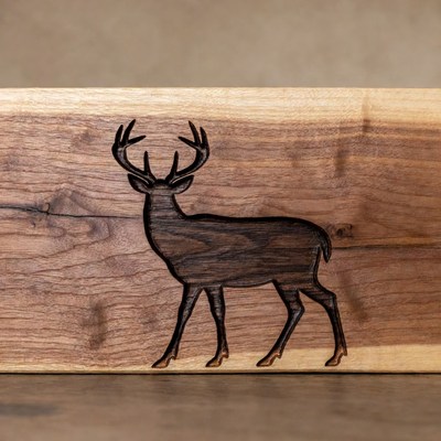 Wooden carved deer silhouette