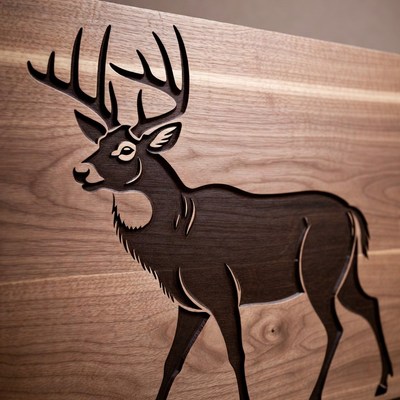 Wooden Deer Carving