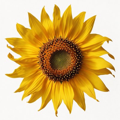 Bright yellow sunflower isolated