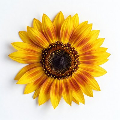 Sunflower on white background