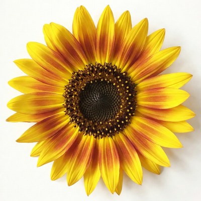 Sunflower on white background