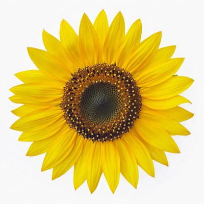 Sunflower on white background