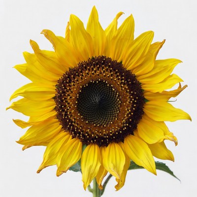Sunflower on white background